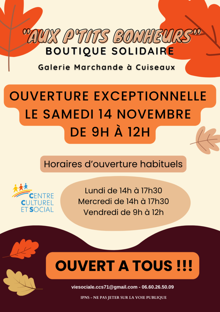 Nouvelles dates ouverture